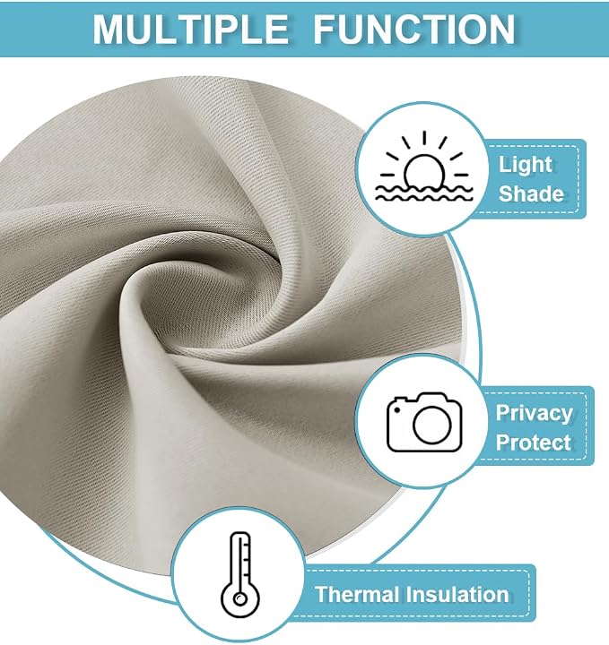 RYB HOME Privacy Bathroom Window Curtains, Short Thermal Insulated Heat - Image 4