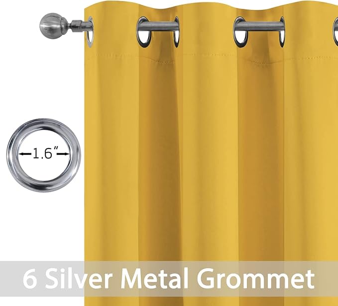 Yakamok Blackout Curtains Room Darkening Thermal Insulated Window Panels - Image 2