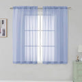 Simplebrand Denim Short Sheer Curtains 45 Inch Length by Simplebrand