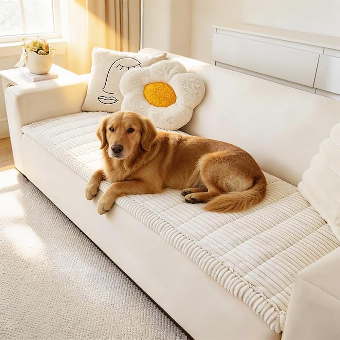 Couch Cover for Dogs Washable, Fuzzy Pet Couch Covers for 3 Cushion Sofa Pet by Awjcsv