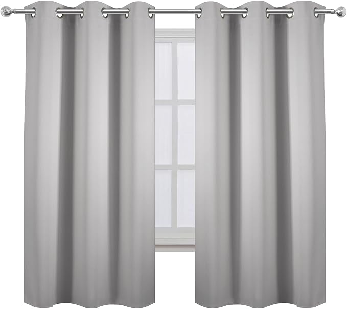 LEMOMO Light Grey Blackout Curtains 42 x 63 Inch Length/Set of 2 Curtain - Image 2