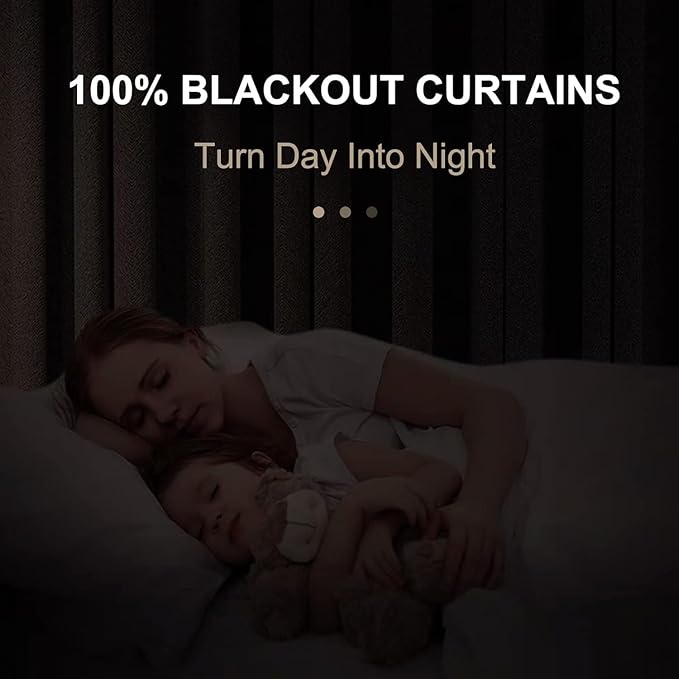 100% Blackout Shield Creamy Peach Linen Blackout Curtains - Image 2