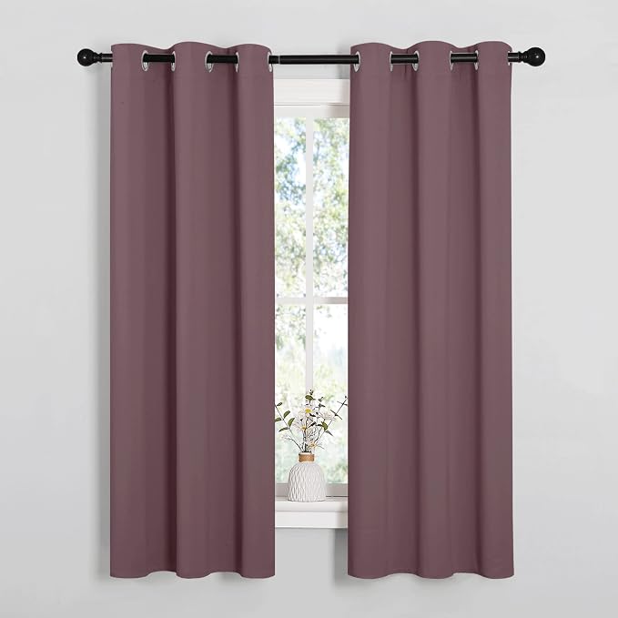 NICETOWN Bedroom Curtain Panels Blackout Draperies, 1 Pair, 34 by 63 inches by NICETOWN