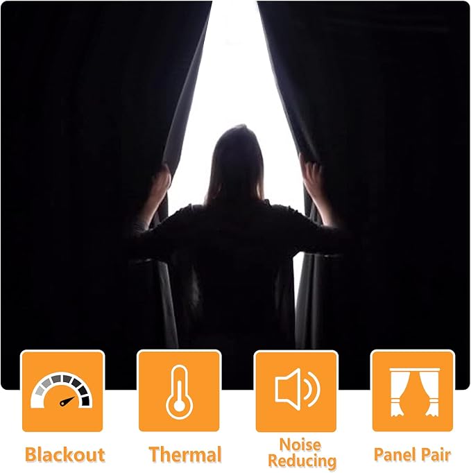 Blackout Window Curtain Panels, 42 x 72 Inch | Thermal Insulated, Light Blocking - Image 2