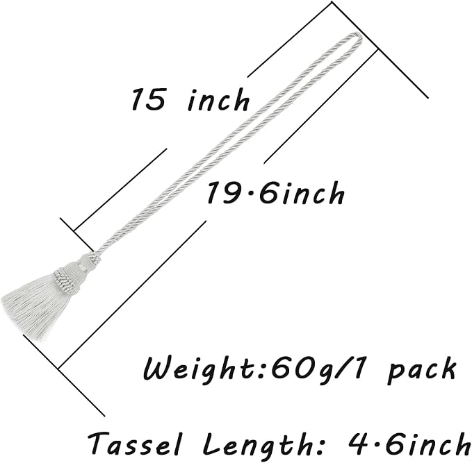 Fenghuangwu 4 Pack Curtain Tie Backs Rope Tassels - Image 2