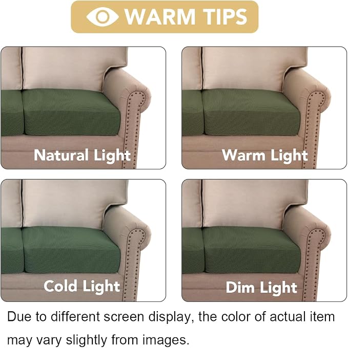 H.VERSAILTEX Super Stretch Individual Seat Cushion Covers Sofa Covers Couch - Image 7