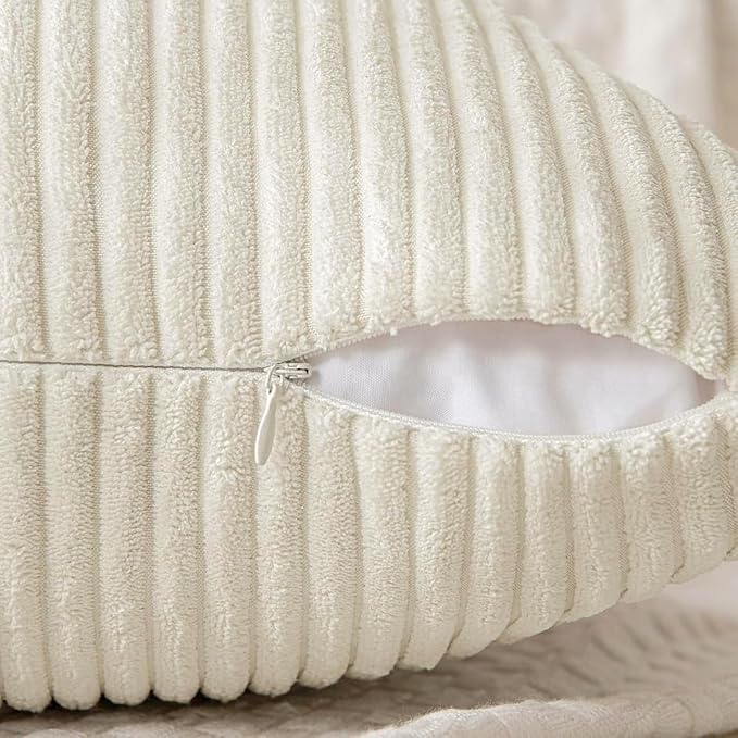 MIULEE Cream White Decorative Lumbar Throw Pillow Covers 14x22 Inch 2 Pack | - Image 6