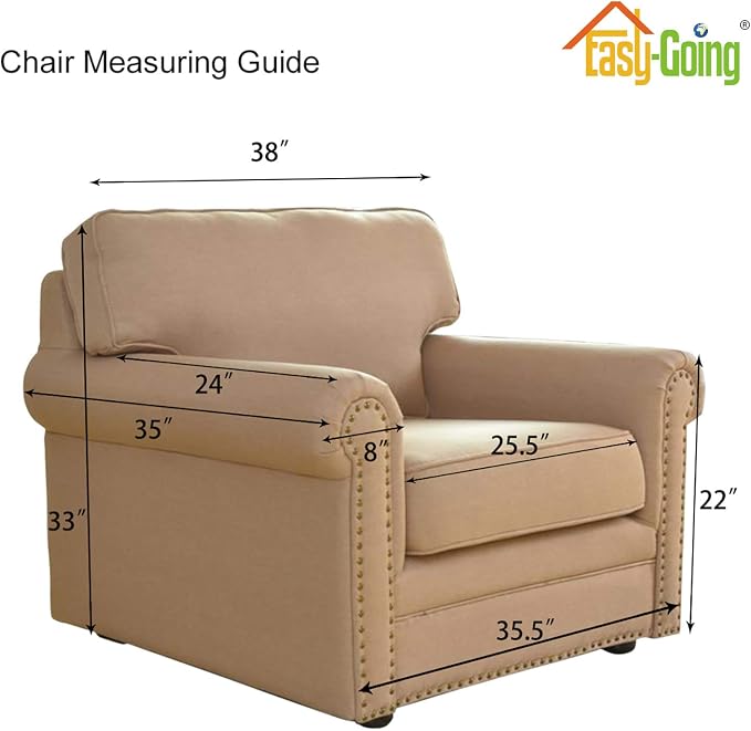 Easy-Going Stretch Chair Sofa Slipcover Washable Dark Gray | 1-Piece Couch Sofa - Image 4