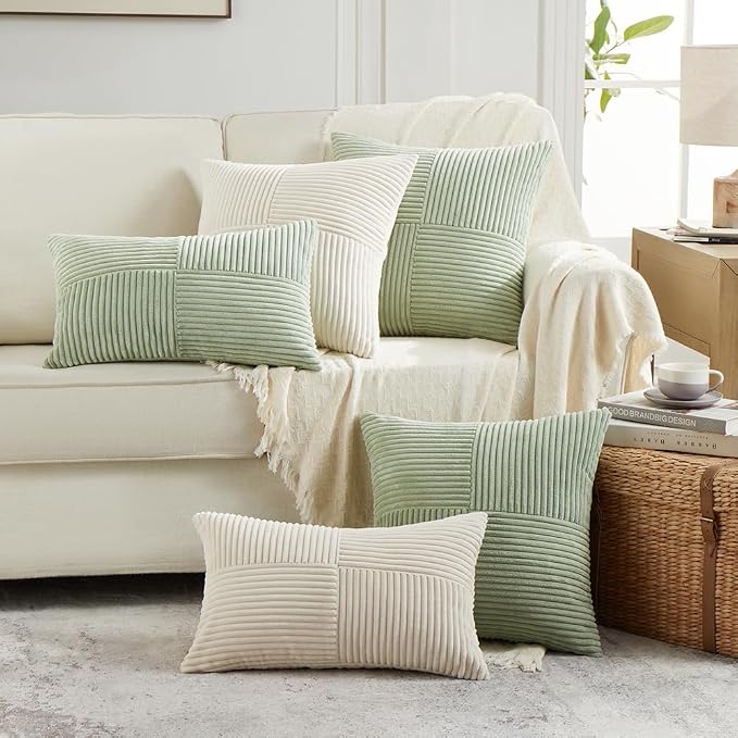 Fancy Homi 2 Packs Cream Lumbar Decorative Throw Pillow Covers 12x20 Inch - Image 6