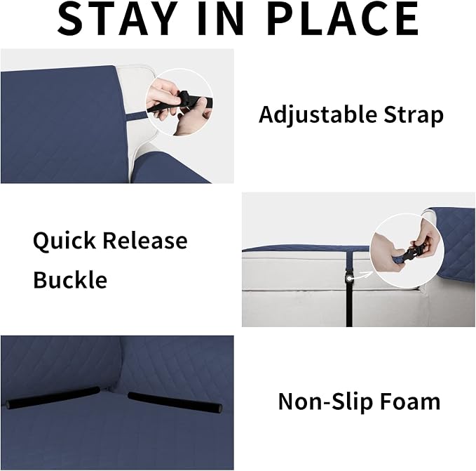 Easy-Going Reversible Chaise Lounge Couch Cover Water Resistant Sofa Cover - Image 3