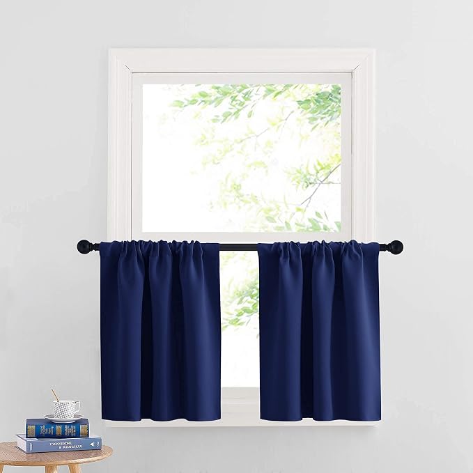 RYB HOME Cafe Blackout Curtains 24 inch Length, RV Curtains by RYBHOME