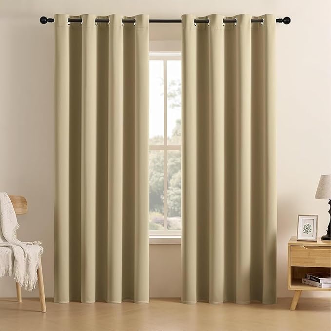 Joydeco Blackout Curtains for Bedroom 96 inch Long 2 Panels, Thermal Insulated by JOYDECO