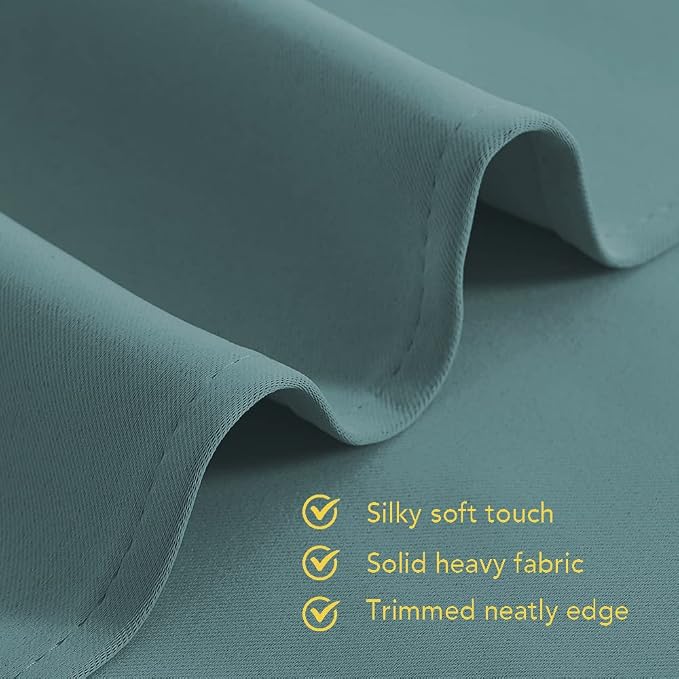 NICETOWN Greyish Blue Blackout Draperies Curtains - Image 5