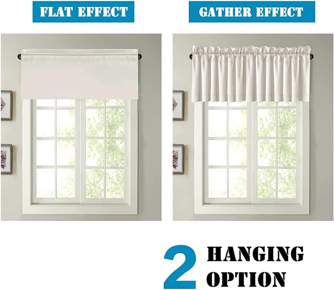 H.VERSAILTEX Blackout Kitchen Curtain Valances, Short Window Valance Curtains - Image 6