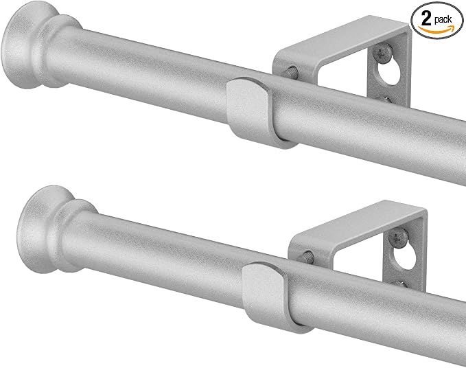Curtain Rods 2 Pack 5/8 inch Silver Curtain Rods by Alskarhem