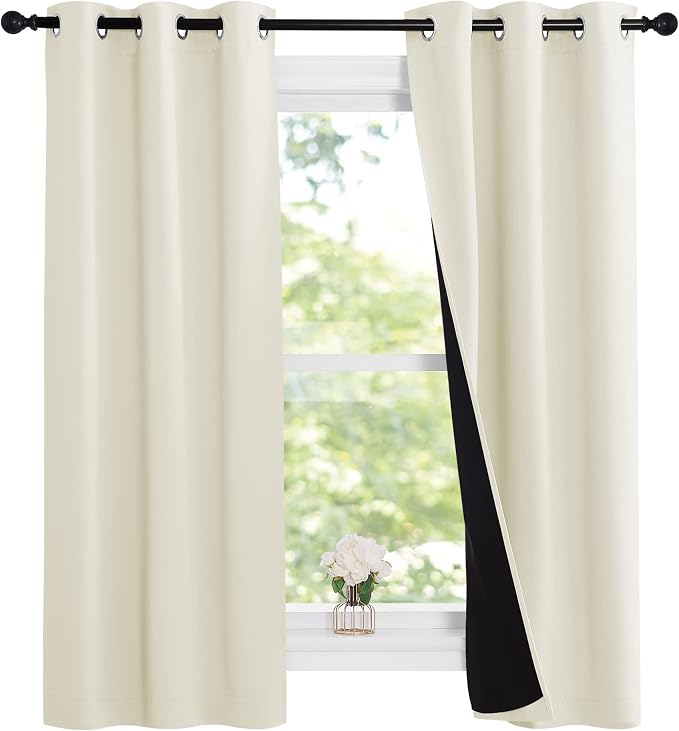 NICETOWN Cold Reducing Curtains, Kitchen Short Full Blackout Curtain Panels - Image 2