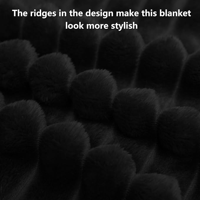 HIMEET Black Ribbed Twin Blanket - Image 8