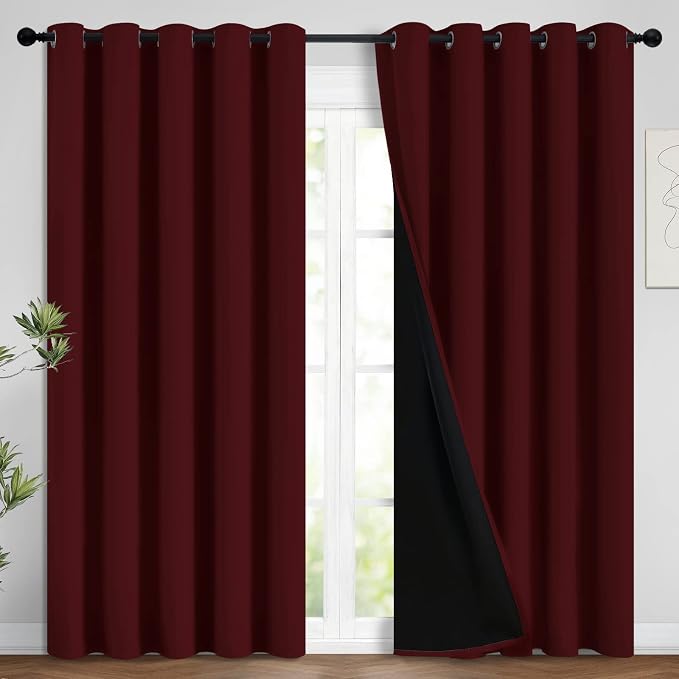 Yakamok 100% Blackout Lined Panels, Room Darkening Thermal Insulated Blackout by Yakamok