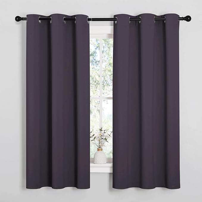 NICETOWN Greyish Purple Blackout Curtains 48 inches Length by NICETOWN