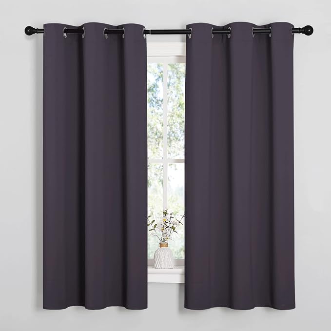NICETOWN Greyish Purple Blackout Curtains 63 inches Length by NICETOWN
