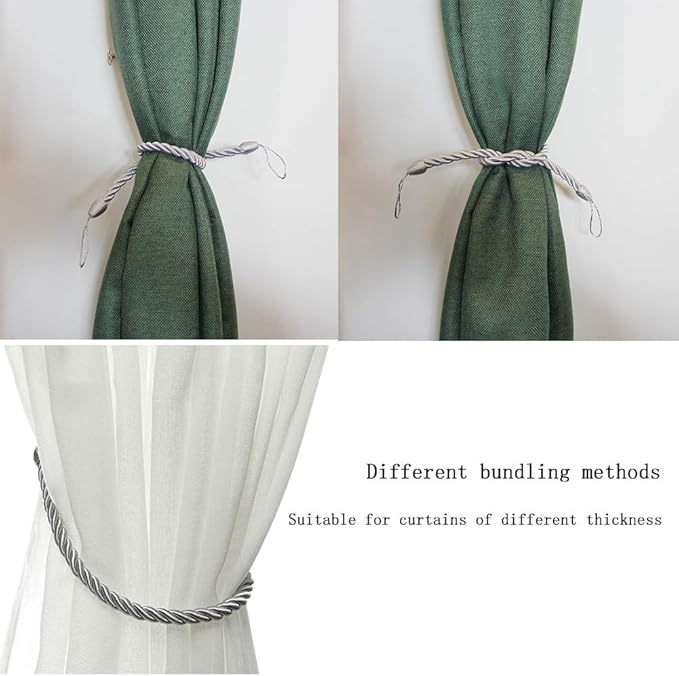 BEL AVENIR Curtain Ropes Tiebacks Tie-Backs, Curtain Handmade Holdbacks - Image 5