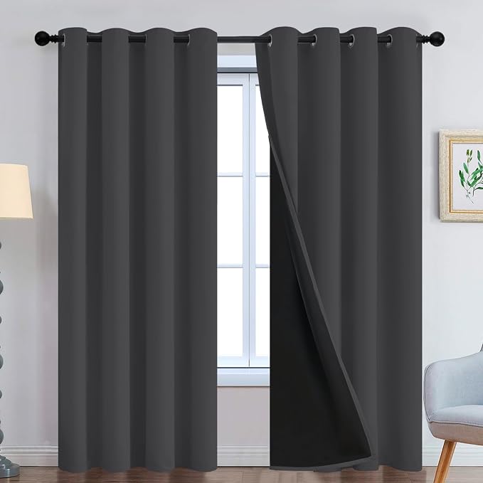 Yakamok 100% Blackout Curtains, 2 Thick Layers Thermal Insulated Total Blackout by Yakamok