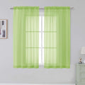 Simplebrand Lime Sheer Curtains 84 Inches Long, Light Filtering Rod Pocket by Simplebrand