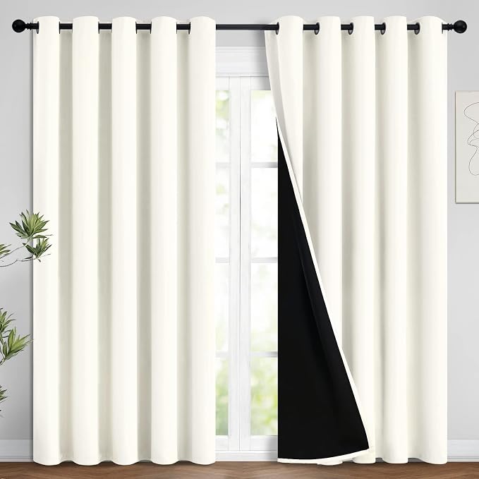 Yakamok 100% Cream Blackout Curtains by Yakamok