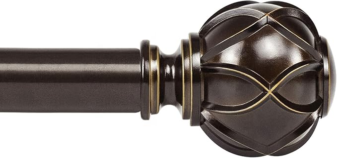 KAMANINA Curtain Rods for Windows 72 to 144 Inches Long Heavy Duty Curtain Rod by KAMANINA