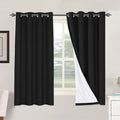 H.VERSAILTEX Linen Blackout Curtains 63 Inches Long 100% Blackout Thermal by HVERSAILTEX