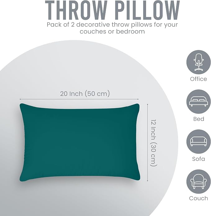 Utopia Bedding 12x20 Pillow Inserts, Dark Teal – Indoor Decorative Throw Pillows - Image 5