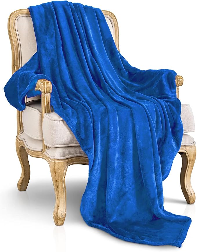 JIAHANNHA Royal Blue Throw Blanket Fleece Blanket 50"x60", Super Soft Cozy - Image 4