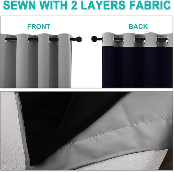 NICETOWN 100% Blackout Blinds, Laundry Room Decor Window Treatment Curtains - Image 5