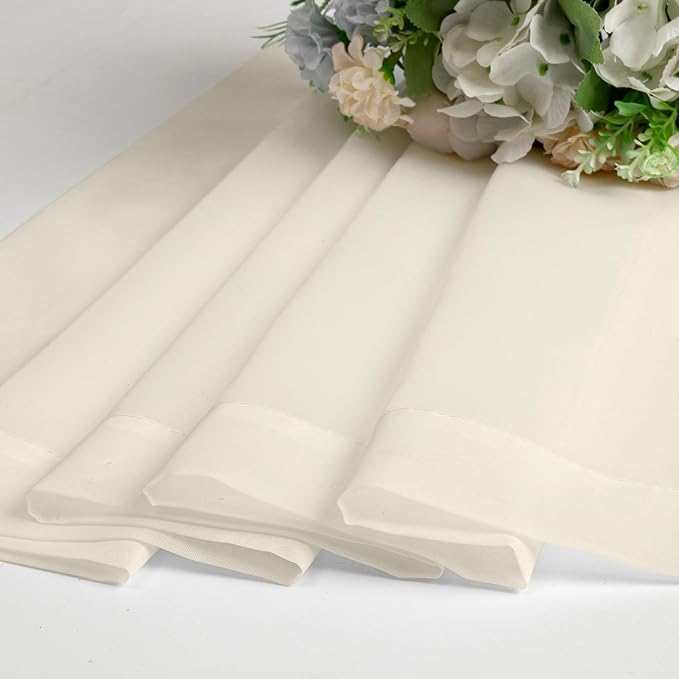 Lecloud Cream Sheer Curtains 90 Inches Long 2 Panels, Elegant Light Filtering - Image 7