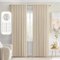 MIULEE Cream Beige Back Tab Light Blocking Curtains 72 Inch Length 2 Panels Set by MIULEE