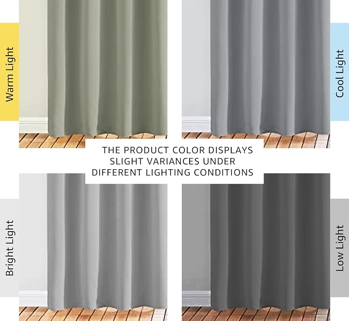 NICETOWN Light Gray Blackout Curtains 84 inch Long - Image 2