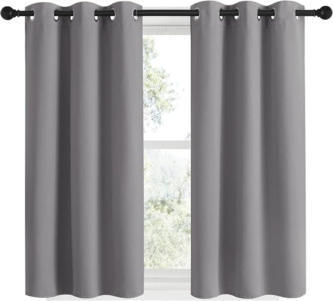 NICETOWN Silver Grey Blackout Curtain Panels - Image 2