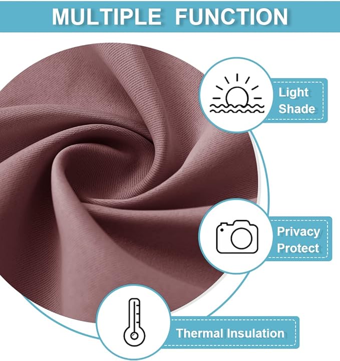 RYB HOME Blackout Curtains for Bedroom Living Room 63 inches Long, Thermal - Image 5