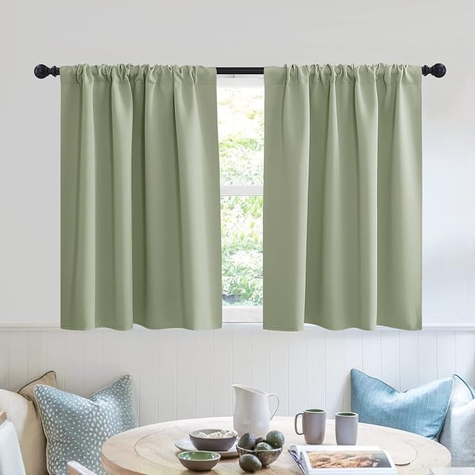 RYB HOME Blackout Privacy Bathroom Window Curtains, Short Thermal Insulated by RYBHOME
