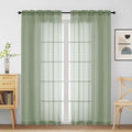 Sage Green Sheer Curtains for Window 72 inches Long 2 Panels Set, Soft Airy by Home