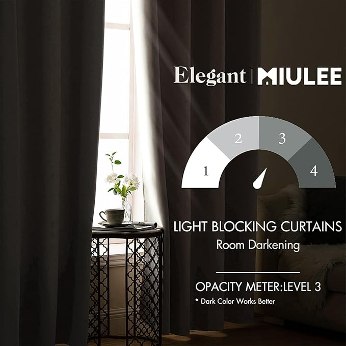 MIULEE Blackout Curtains for Bedroom Living Room Thermal Insulated Room - Image 2