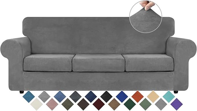 WEERRW 4 Pieces Velvet High Stretch Couch Covers by WEERRW