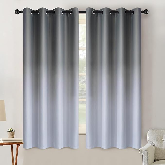 SimpleHome Ombre Room Darkening Curtains 63 inch Long by SimpleHome