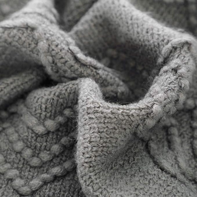 BOURINA Throw Blanket Textured Solid Soft Sofa Throw Couch Cover Knitted - Image 5