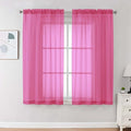 OVZME Sheer Curtains 63 inch Length 2 Panels Set by OVZME