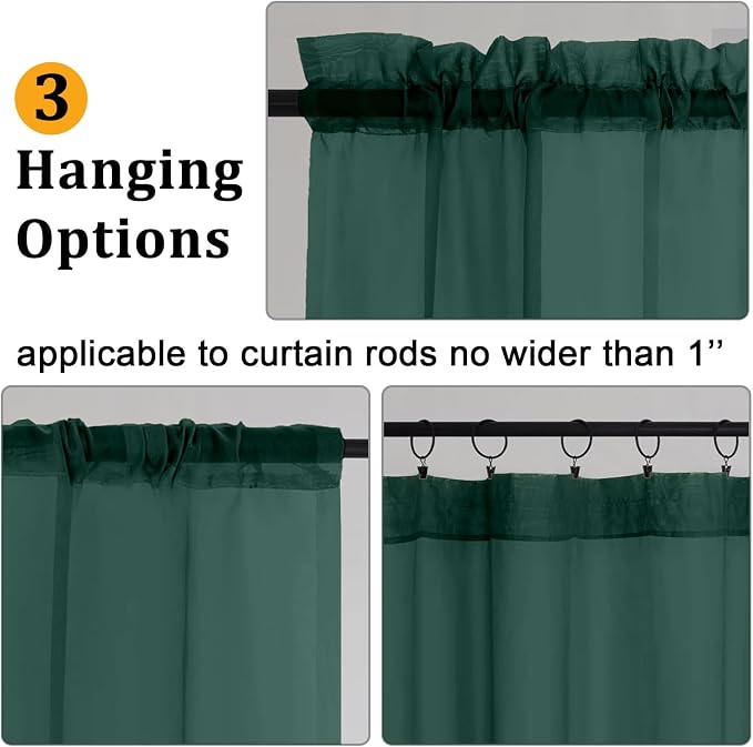 Gwine Hunter Green Sheer Curtains - Image 4