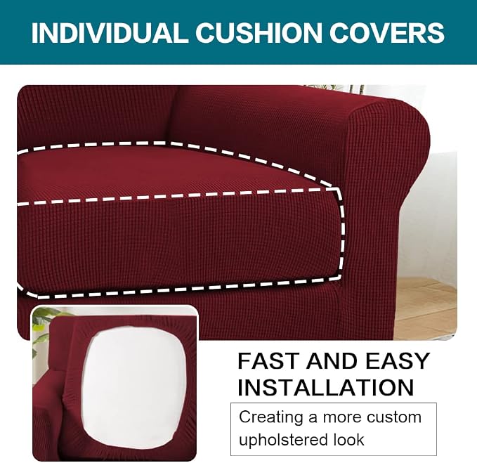 Turquoize 2 Piece Chair Covers Chair Slipcovers - Image 5