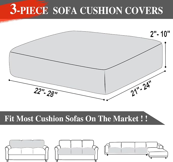 Couch Cushion Covers Seat Cushion Cover Stretch Couch Cover Separate Sectional - Image 6