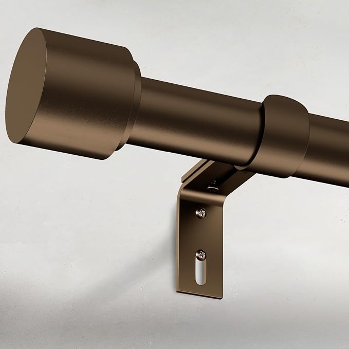 GEEBOBO Bronze Curtain Rods for Windows 120 to 170 Inch, 1 Inch Extra Long by GEEBOBO