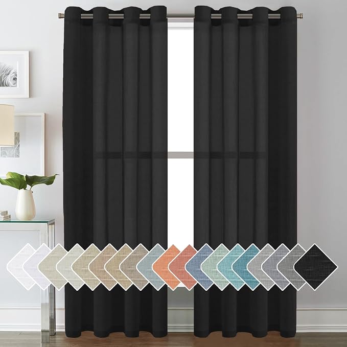 H.VERSAILTEX Linen Curtains Natural Blended Curtain Panels by HVERSAILTEX